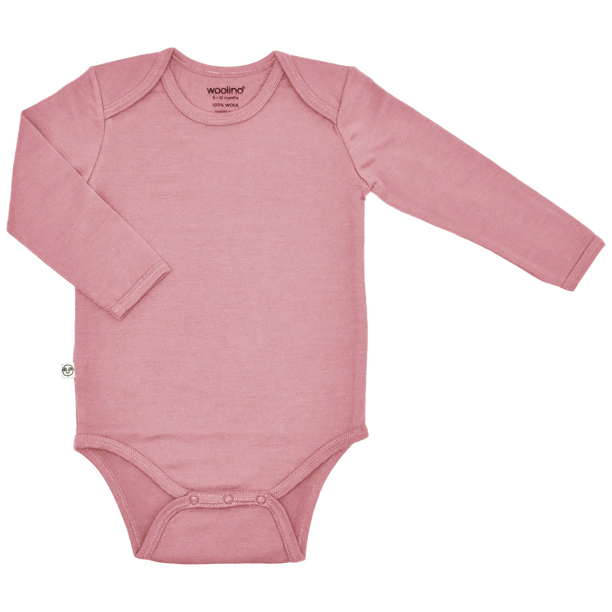 Imperfect Baby Bodysuit, Long Sleeve, Merino Wool, Blush