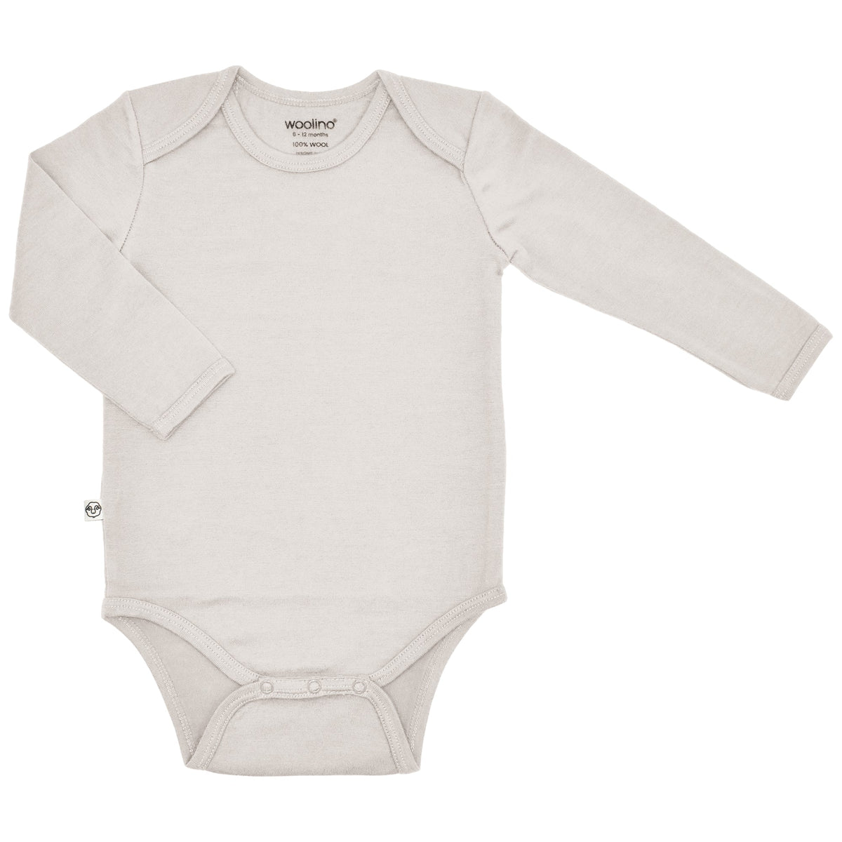 Baby Bodysuit, Long Sleeve, Merino Wool, Oat