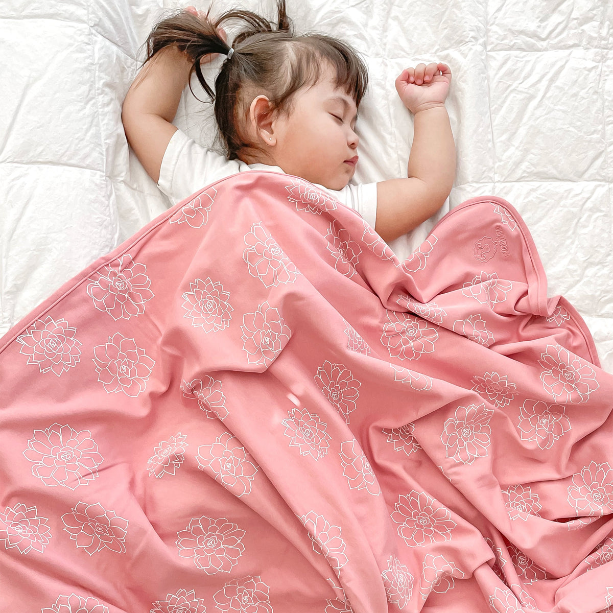 Toddler Blanket, 4 Season® Merino Wool & Organic Cotton Blanket, 52.5" x 40", Succulent