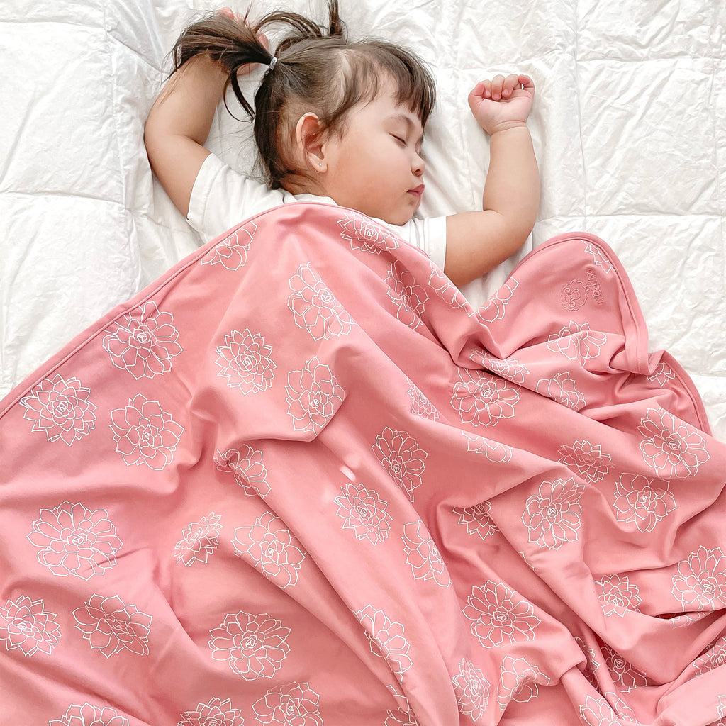 4 Season® Stroller Merino Wool & Organic Cotton Baby Blanket, 40" x 31.5", Succulent
