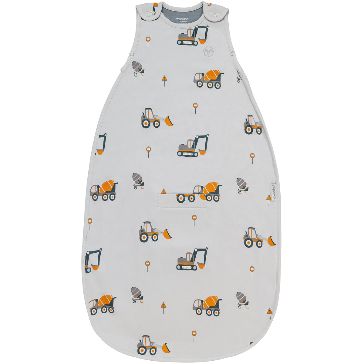 4 Season® Ultimate Baby Sleep Bag, Merino Wool & Organic Cotton, Heavy Machinery
