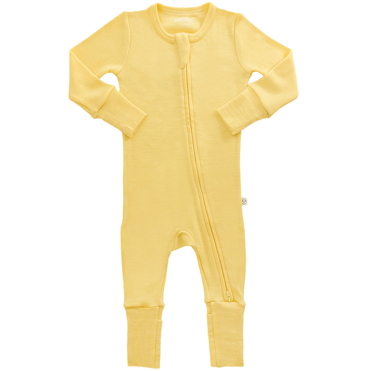 Convertible Baby Romper, Footless Pajamas, Merino Wool, Banana