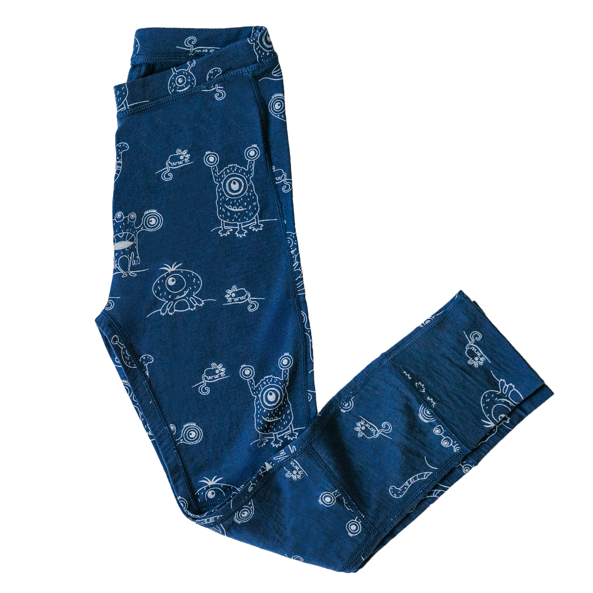 Kids Merino Wool Base Layer, Leggings, Monster