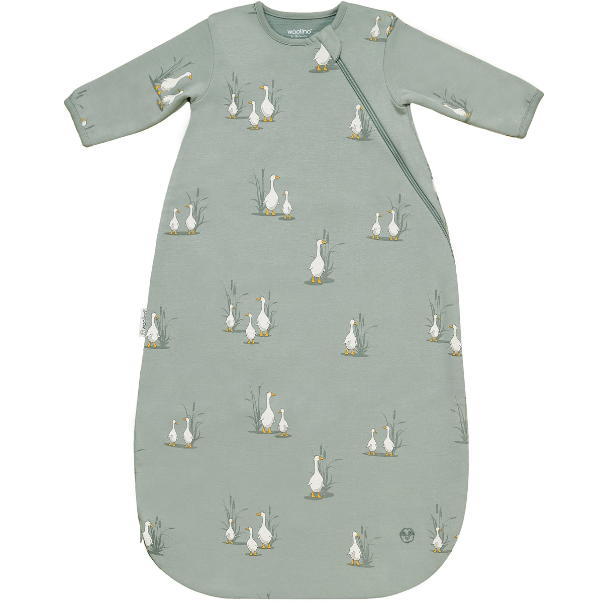 Slumber Sack, Baby Sleep Bag with Sleeves, Merino Wool & Organic Cotton, Goose