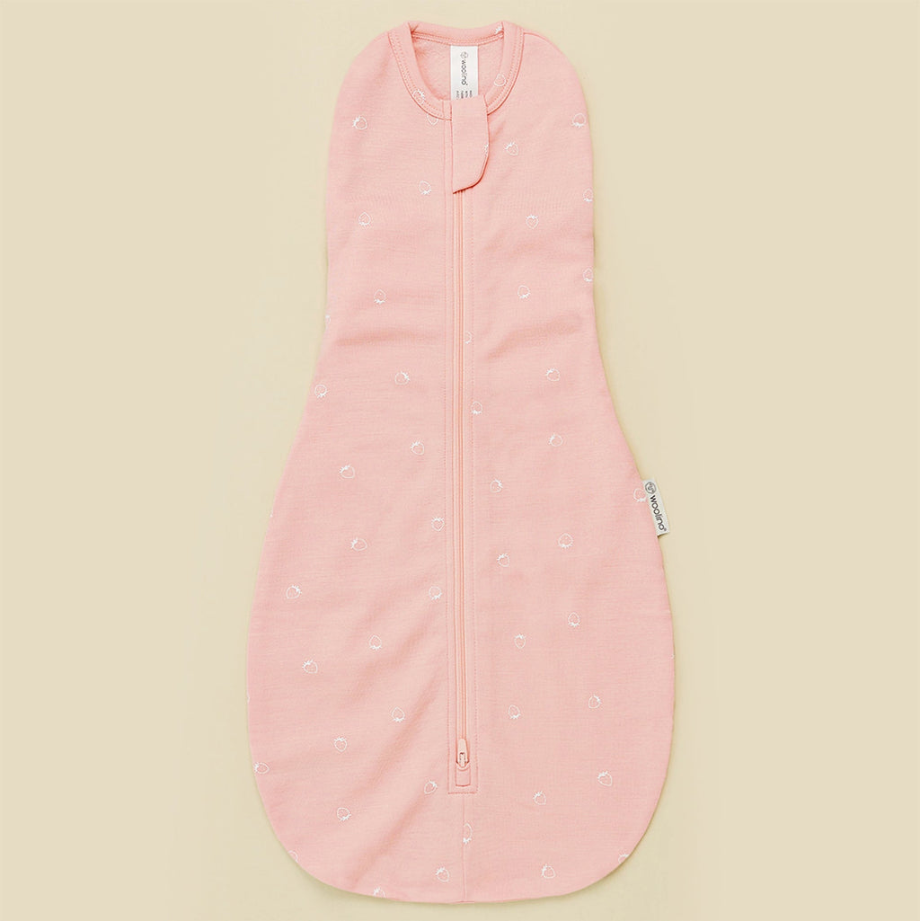 Swaddle Bag, Merino Wool, Newborn to 3 Months, Strawberry