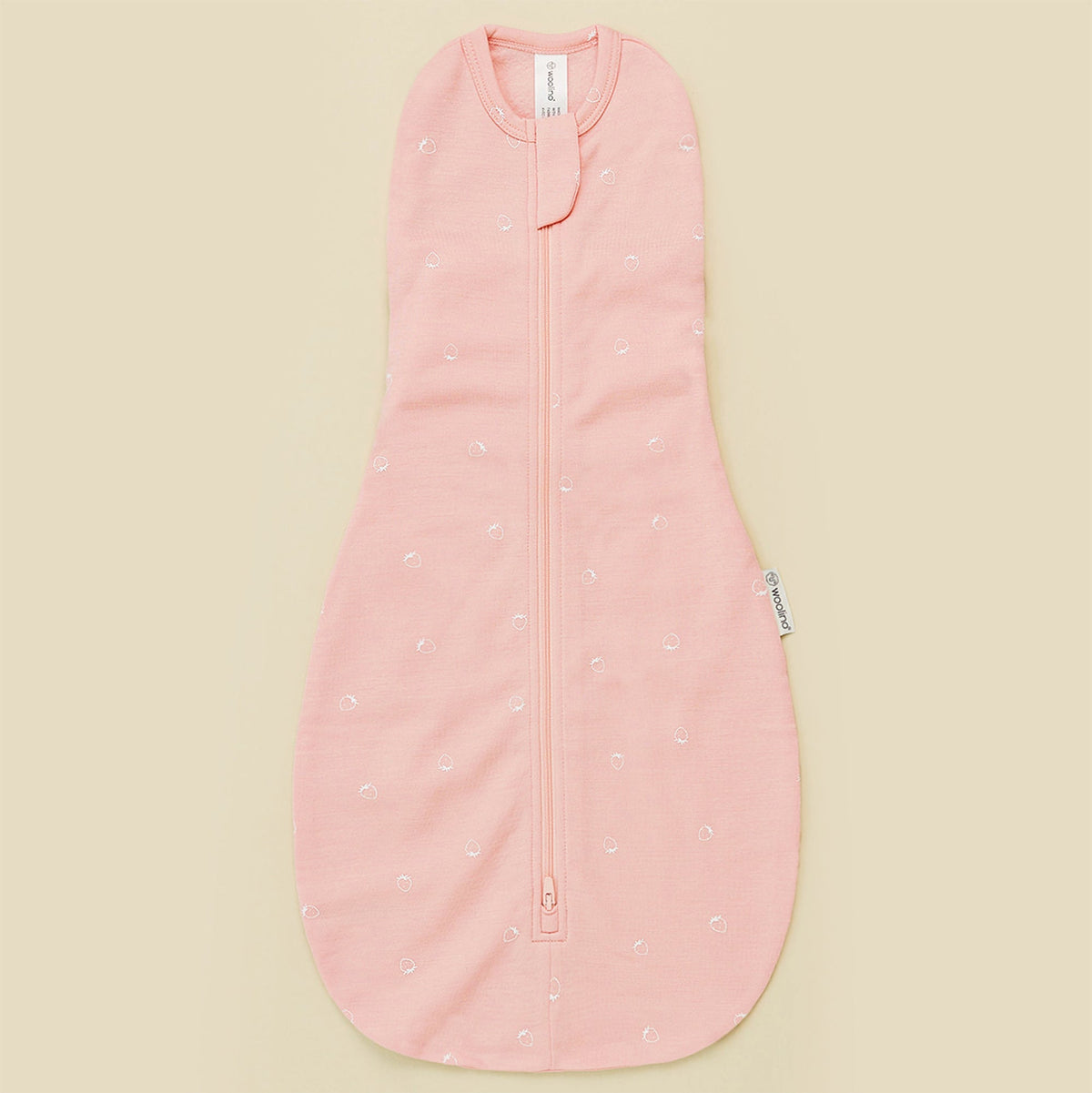 Swaddle Bag, Merino Wool, Newborn to 3 Months, Strawberry