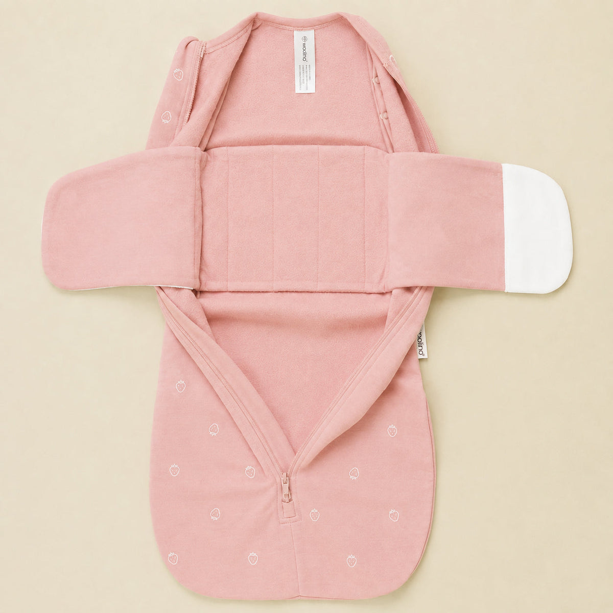 Swaddle Bag, Merino Wool, Newborn to 3 Months, Strawberry