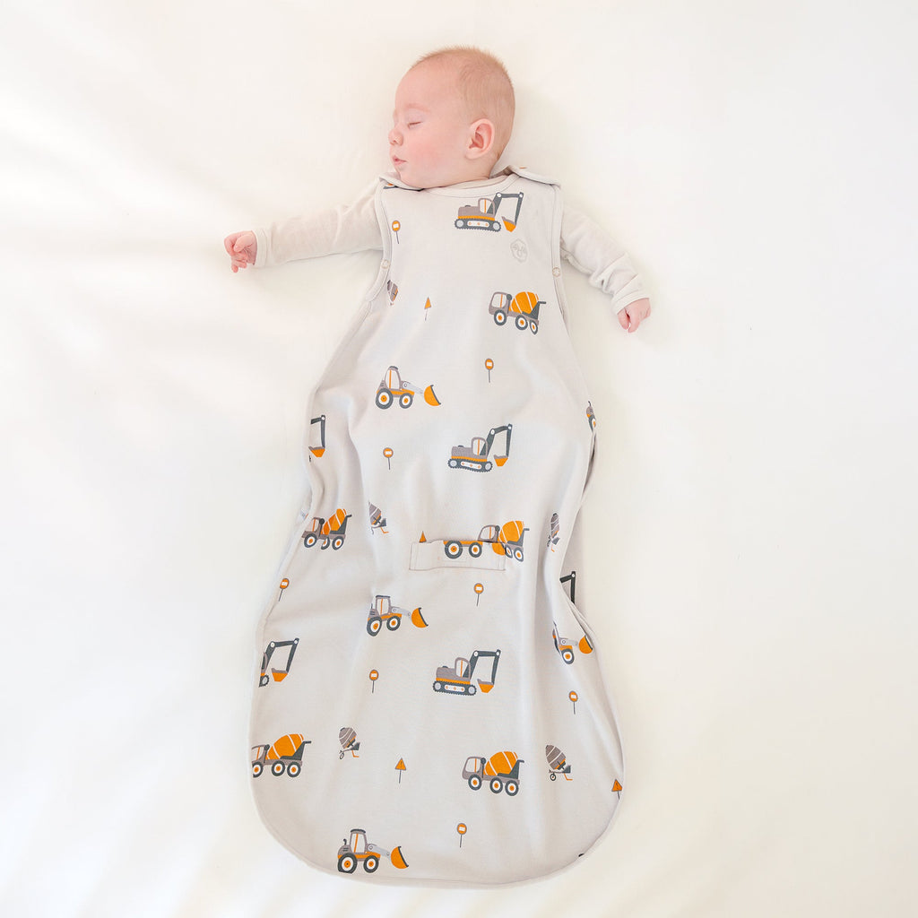 4 Season® Ultimate Baby Sleep Bag, Merino Wool & Organic Cotton, Heavy Machinery