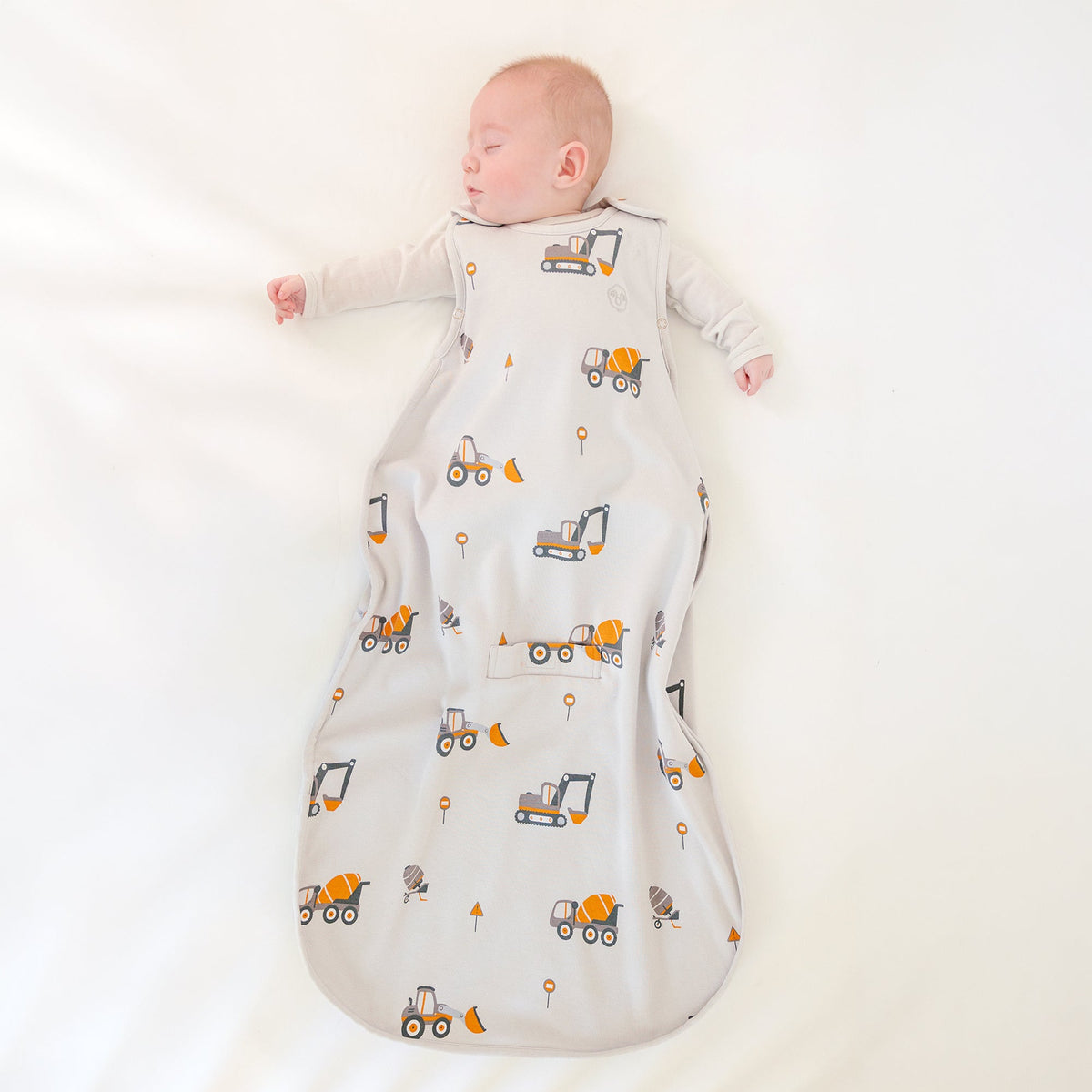 4 Season® Ultimate Baby Sleep Bag, Merino Wool & Organic Cotton, Heavy Machinery