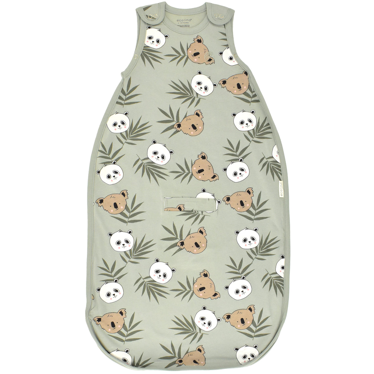 Ecolino® Adjustable Baby Sleep Bag, Organic Cotton, Universal Size: 2 Months - 2 Years, Treetop Safari