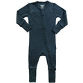 Convertible Baby Romper, Footless Pajamas, Merino Wool, Indigo