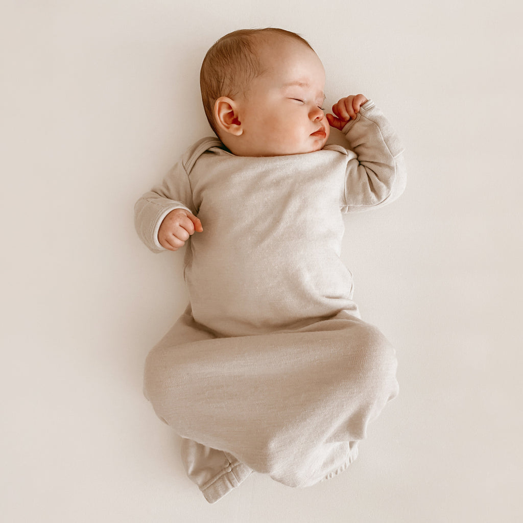 Baby Gown, Merino Wool, 0-6 Months, Oat