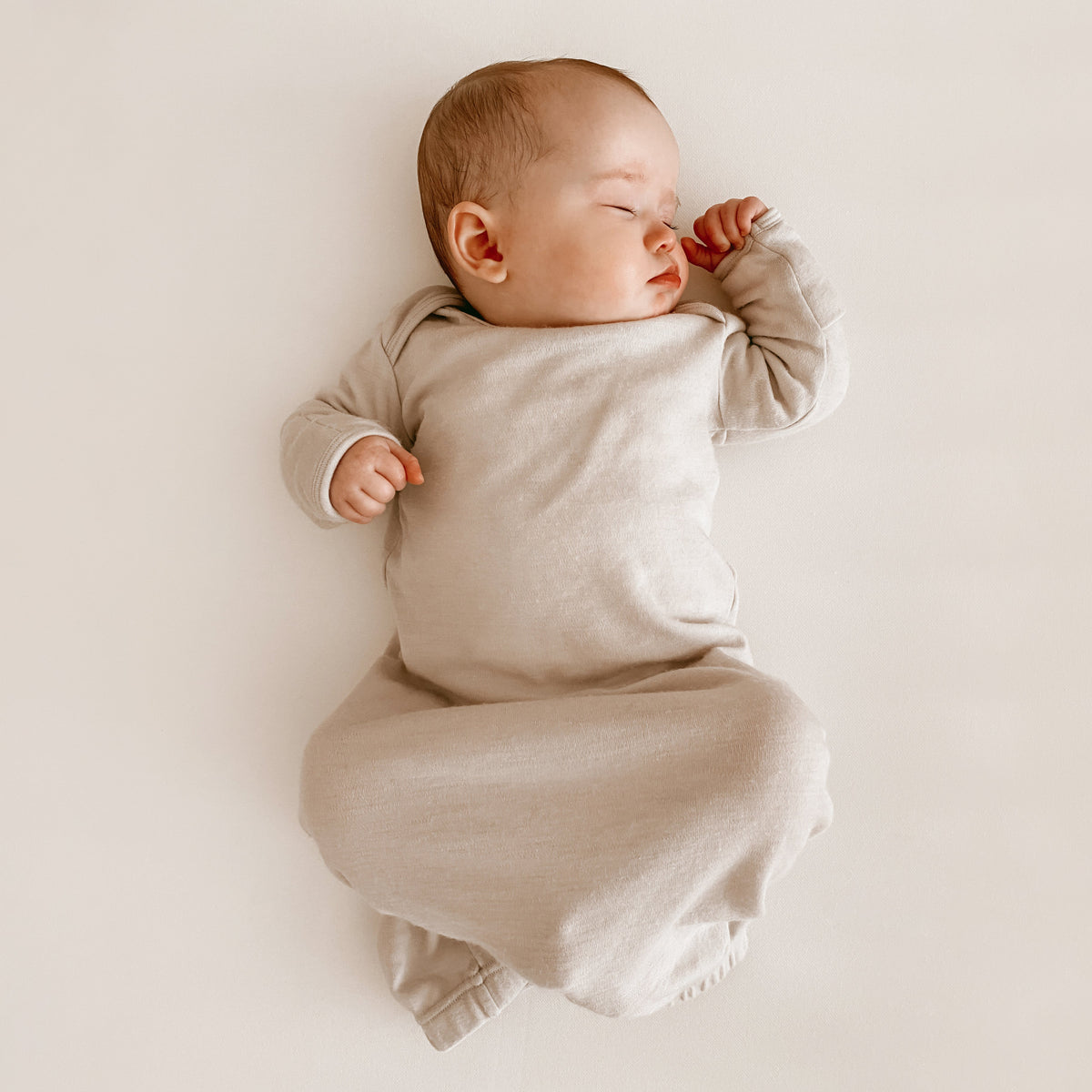Baby Gown, Merino Wool, 0-6 Months, Oat