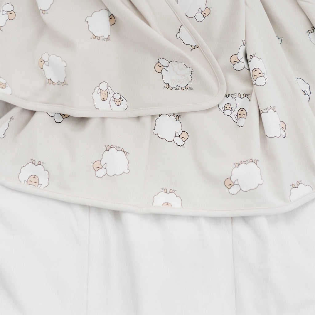 4 Season® Stroller Merino Wool & Organic Cotton Baby Blanket, 40" x 31.5", Sheep