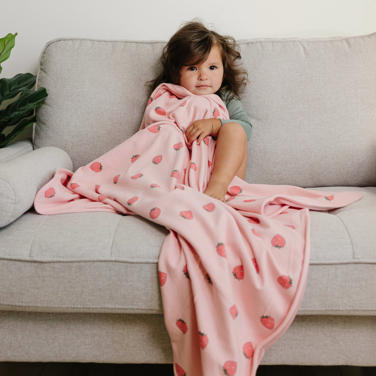 Toddler Blanket, 4 Season® Merino Wool & Organic Cotton Blanket, 52.5" x 40", Strawberry