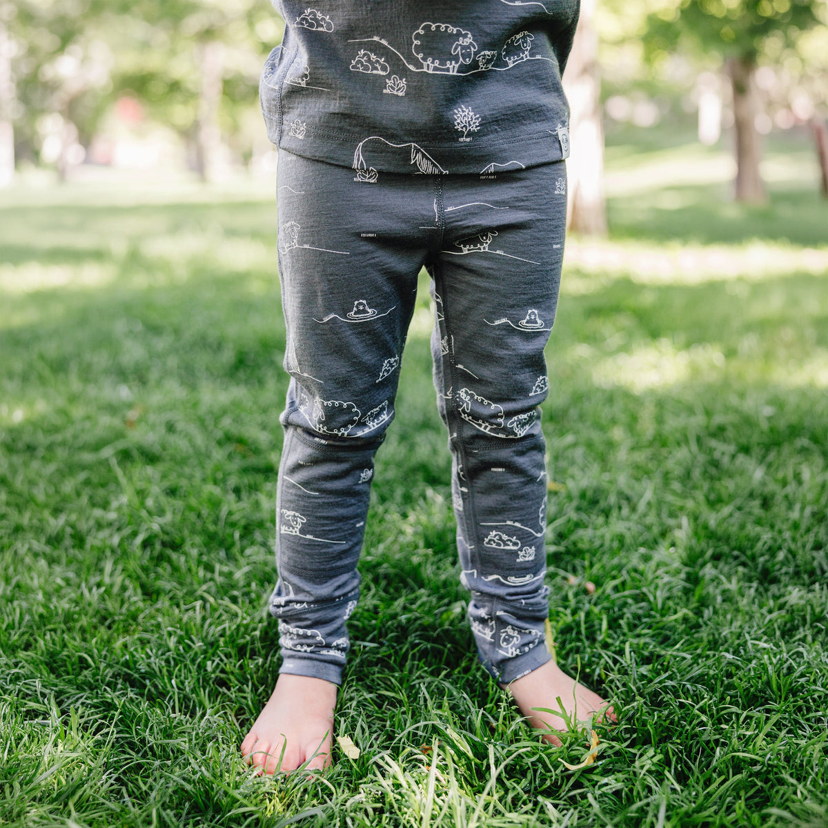 Kids Merino Wool Base Layer, Leggings, Farm