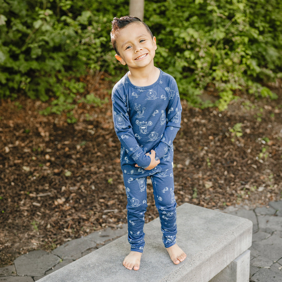 Kids Merino Wool Base Layer, Leggings, Monster