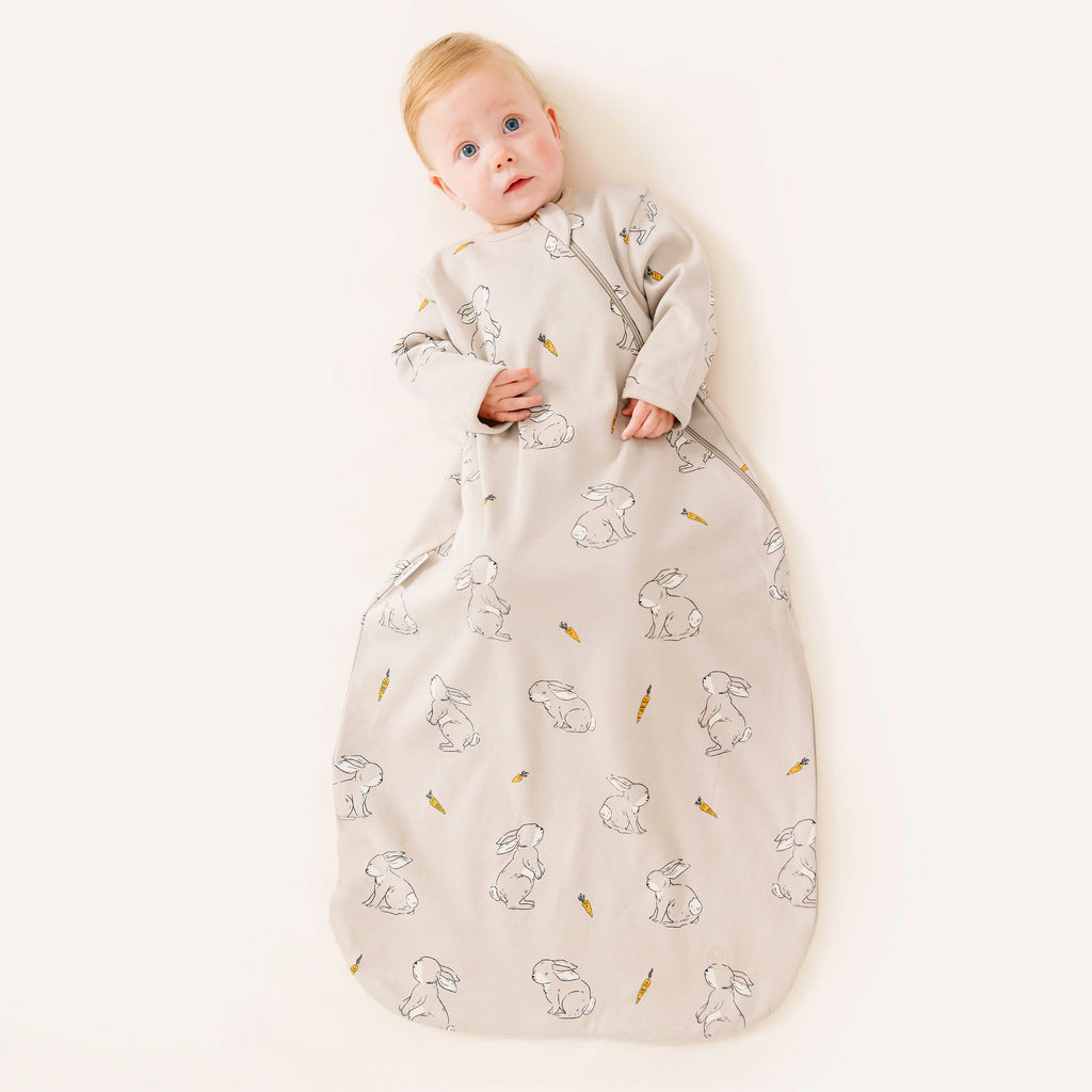 Slumber Sack, Baby Sleep Bag with Sleeves, Merino Wool & Organic Cotton, Bunny