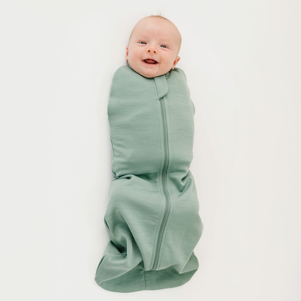 Swaddle Bag, Merino Wool, Newborn to 3 Months, Aloe