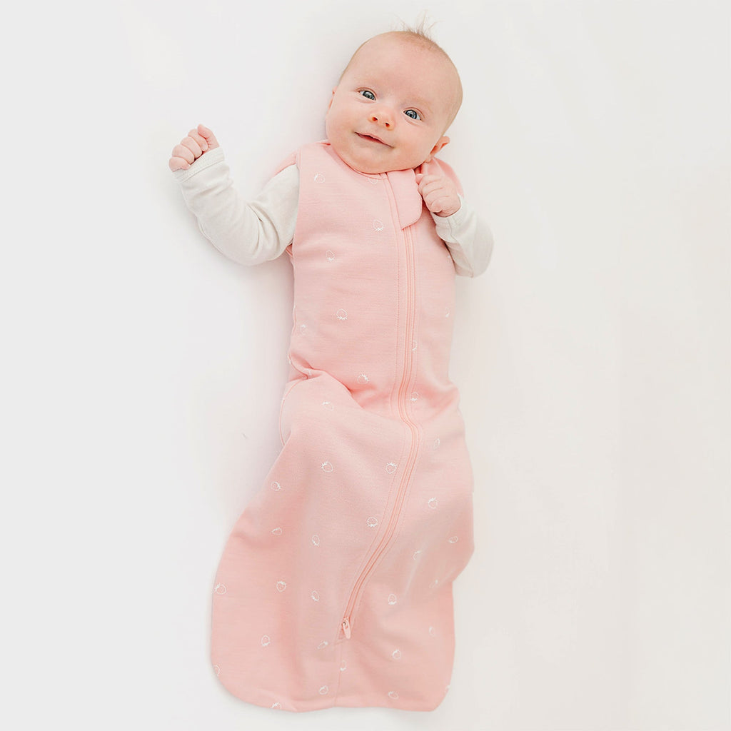 Swaddle Bag, Merino Wool, Newborn to 3 Months, Strawberry