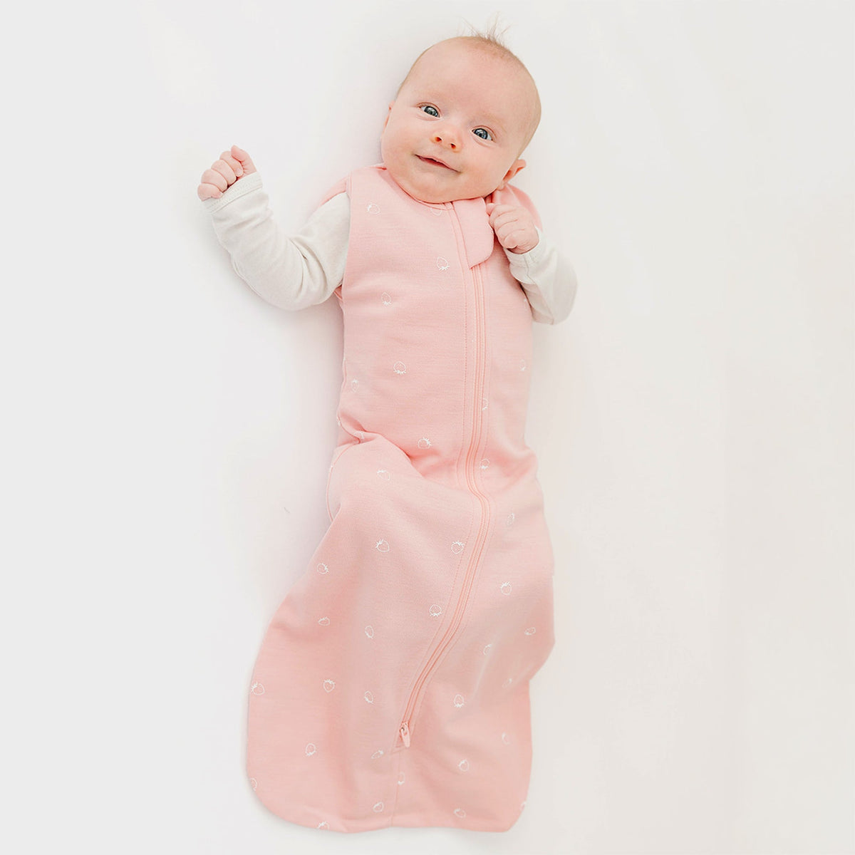 Swaddle Bag, Merino Wool, Newborn to 3 Months, Strawberry
