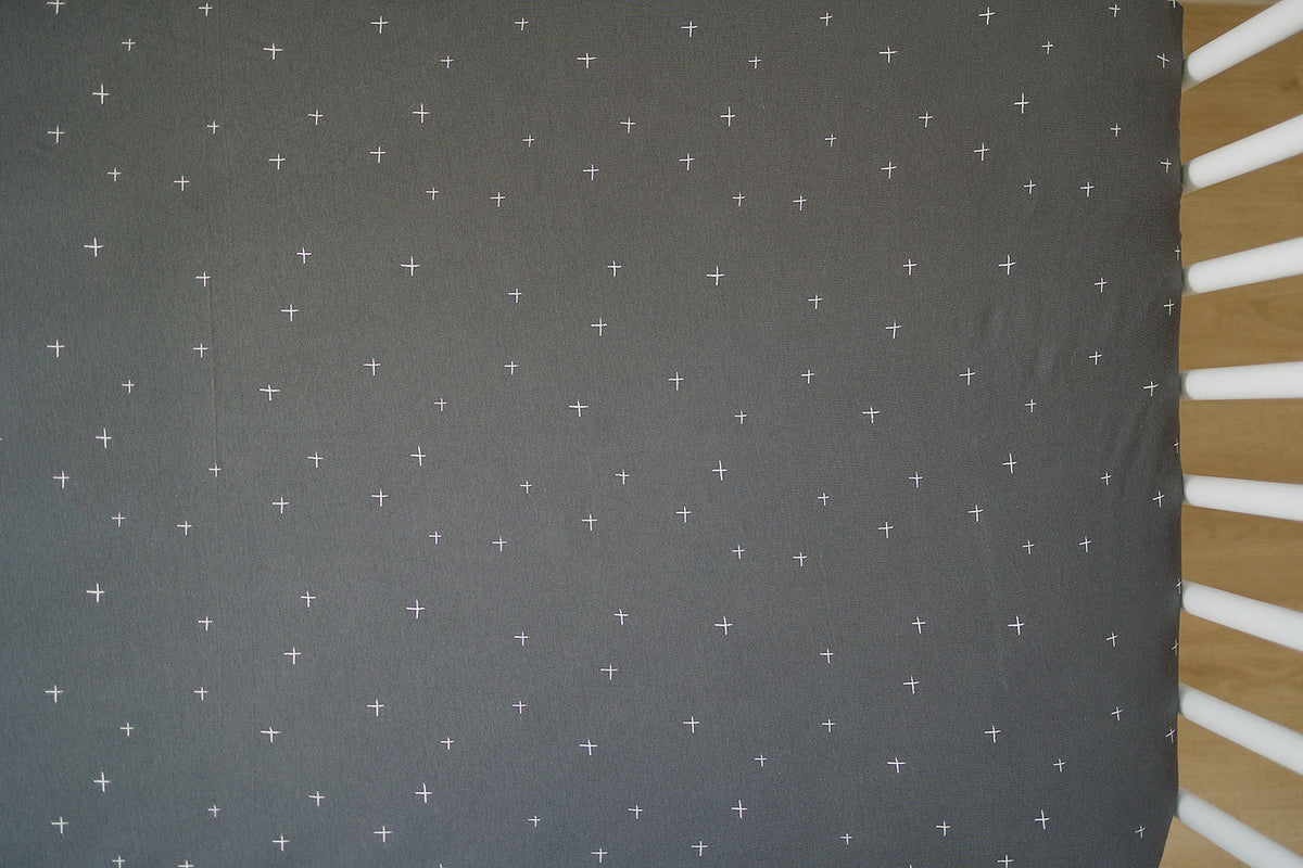 Ecolino® Crib Sheet, 100% Organic Cotton, Slate Twinkle