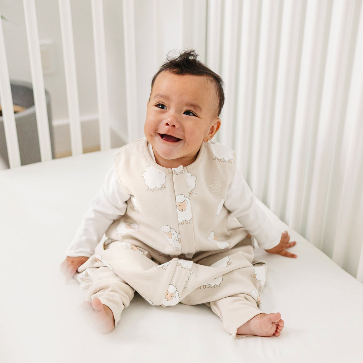 4 Season® Baby Sleep Bag with Feet, Merino Wool & Organic Cotton, Sheep