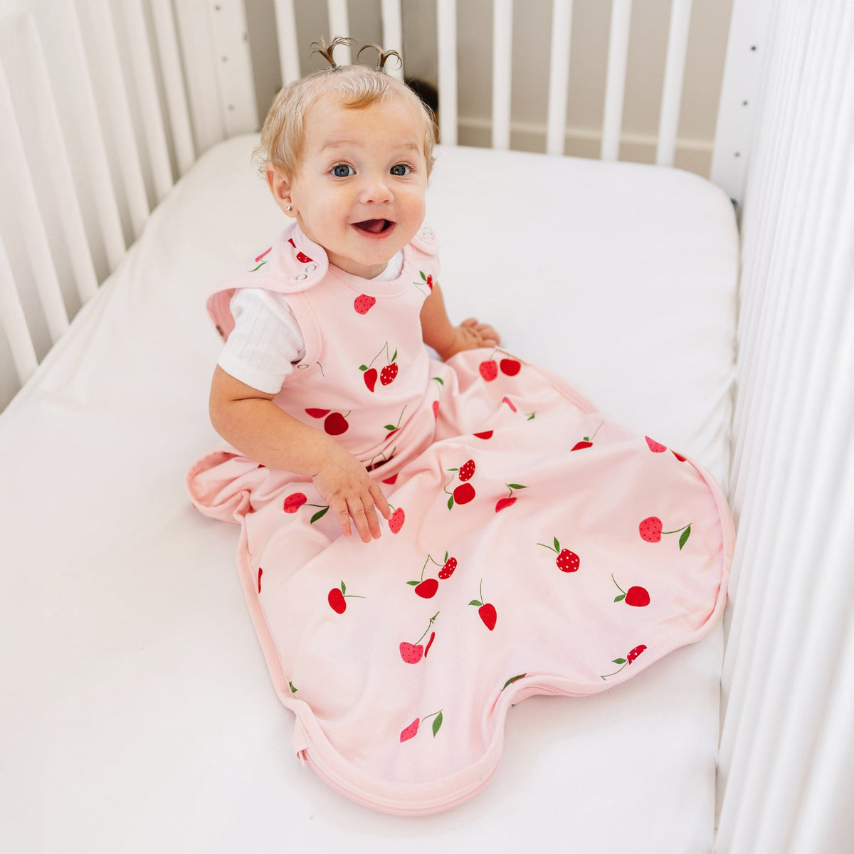 Ecolino® Adjustable Baby Sleep Bag, Organic Cotton, Universal Size: 2 Months - 2 Years, Cherry