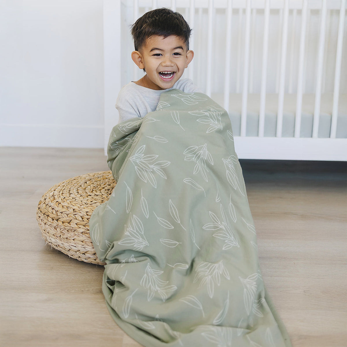 4 Season® Stroller Merino Wool & Organic Cotton Baby Blanket, 40" x 31.5", Sage