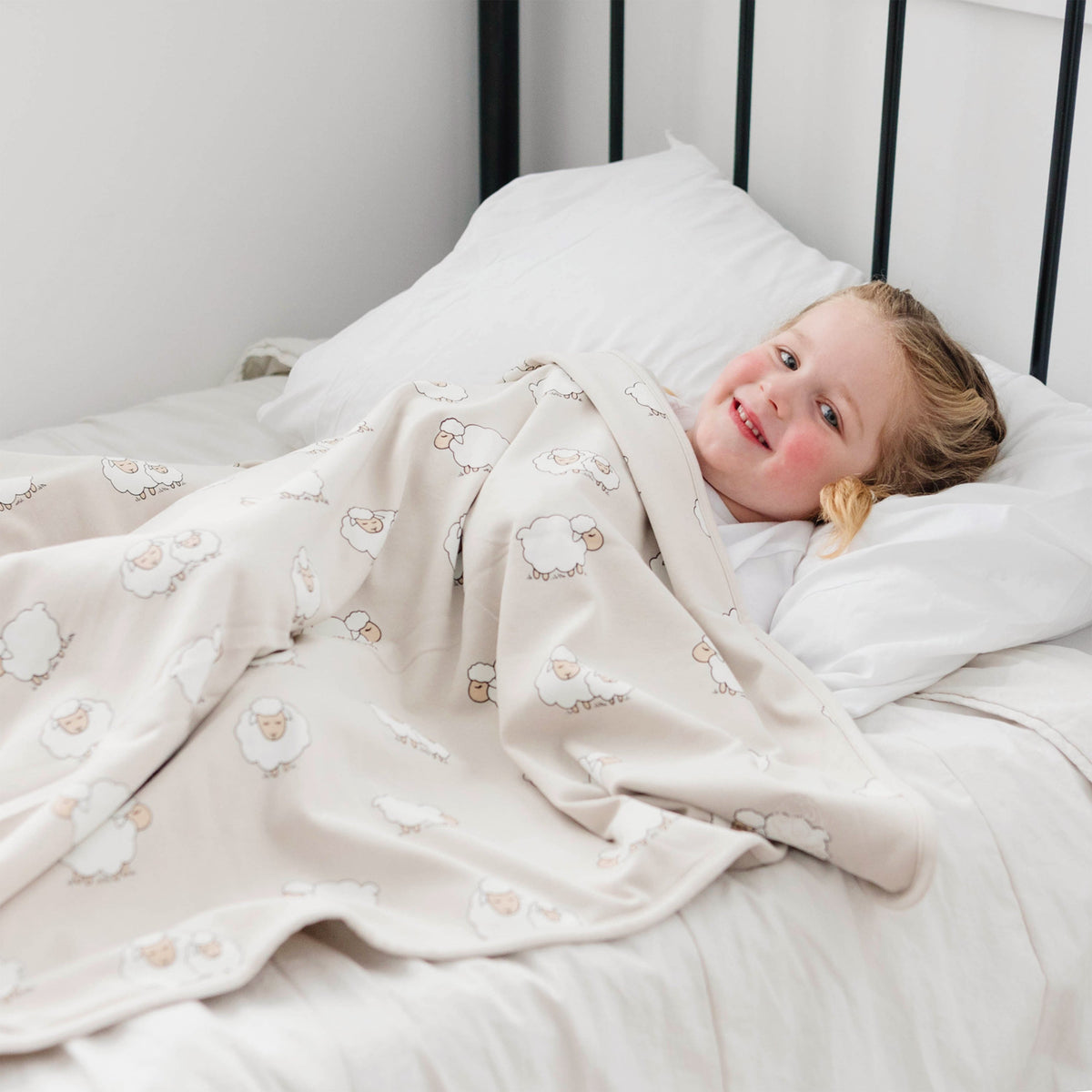Toddler Blanket, 4 Season® Merino Wool & Organic Cotton Blanket, 52.5" x 40", Sheep