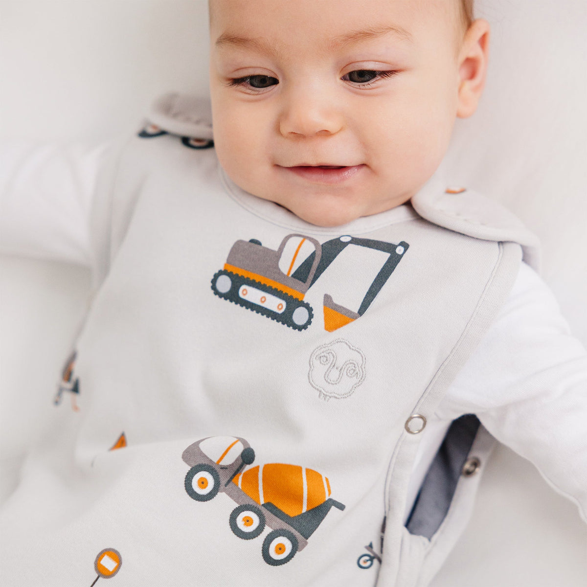 4 Season® Ultimate Baby Sleep Bag, Merino Wool & Organic Cotton, Heavy Machinery