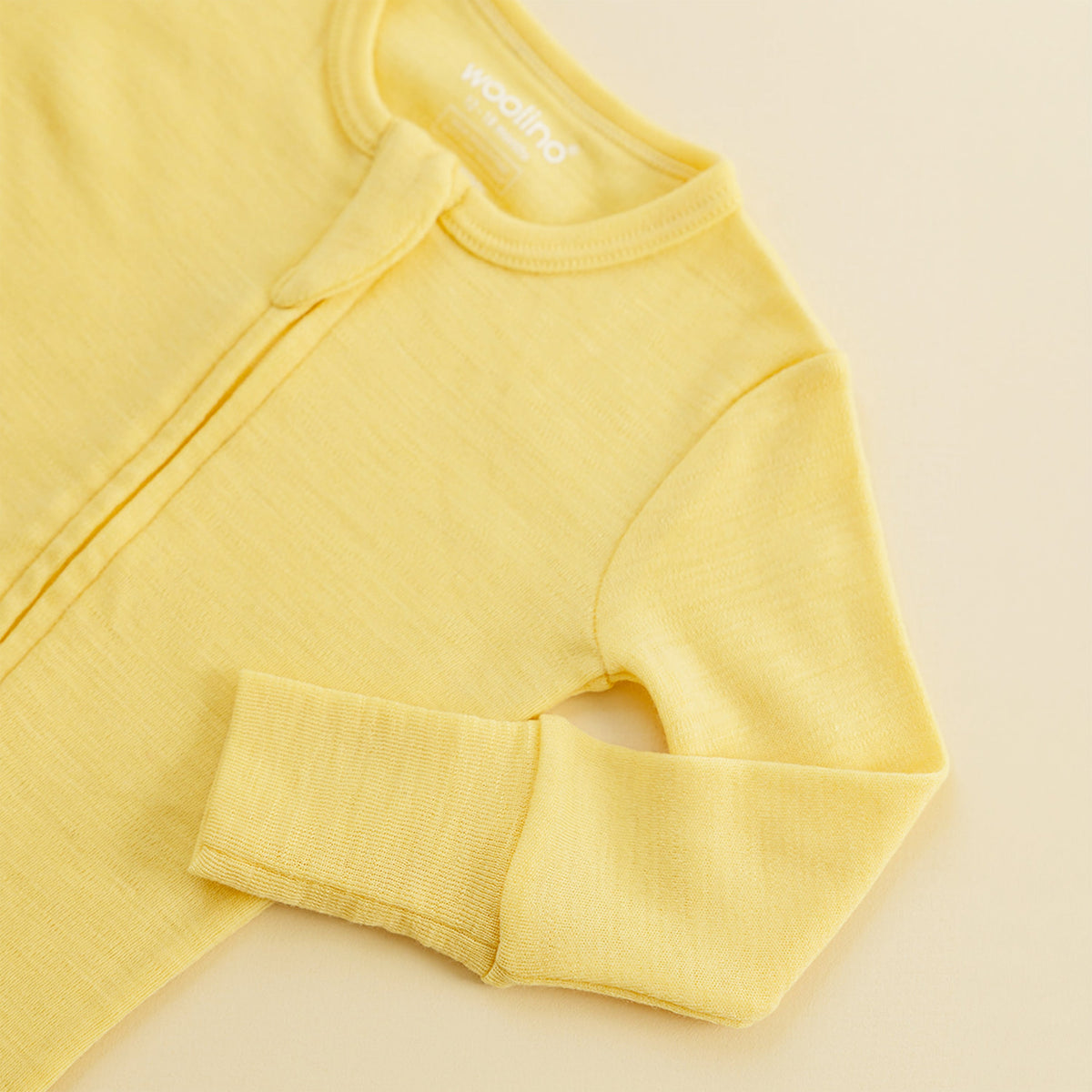 Convertible Baby Romper, Footless Pajamas, Merino Wool, Banana