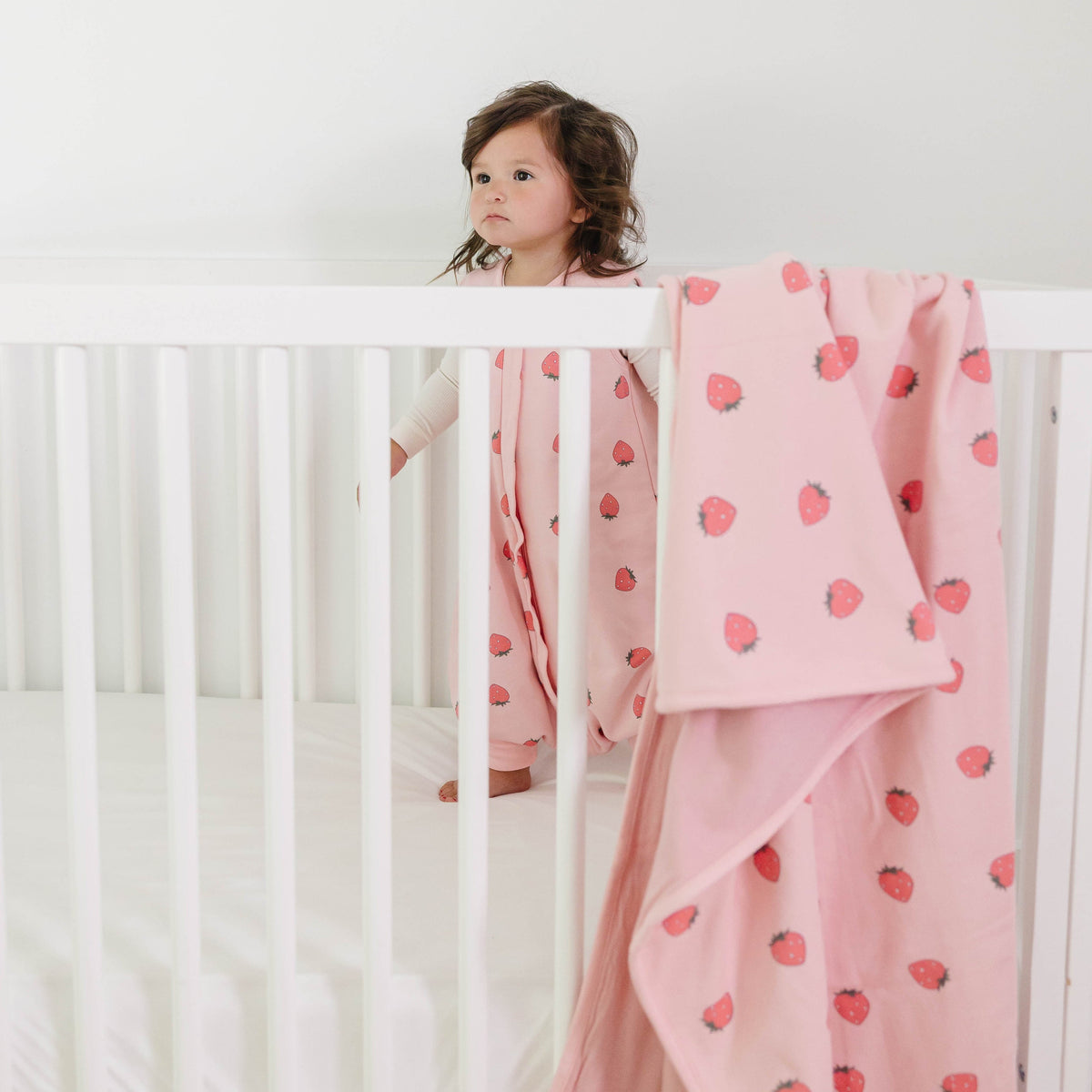 Toddler Blanket, 4 Season® Merino Wool & Organic Cotton Blanket, 52.5" x 40", Strawberry
