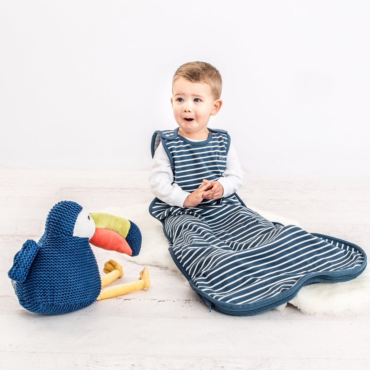 4 Season® Ultimate Baby Sleep Bag, Merino Wool & Organic Cotton, Navy Blue