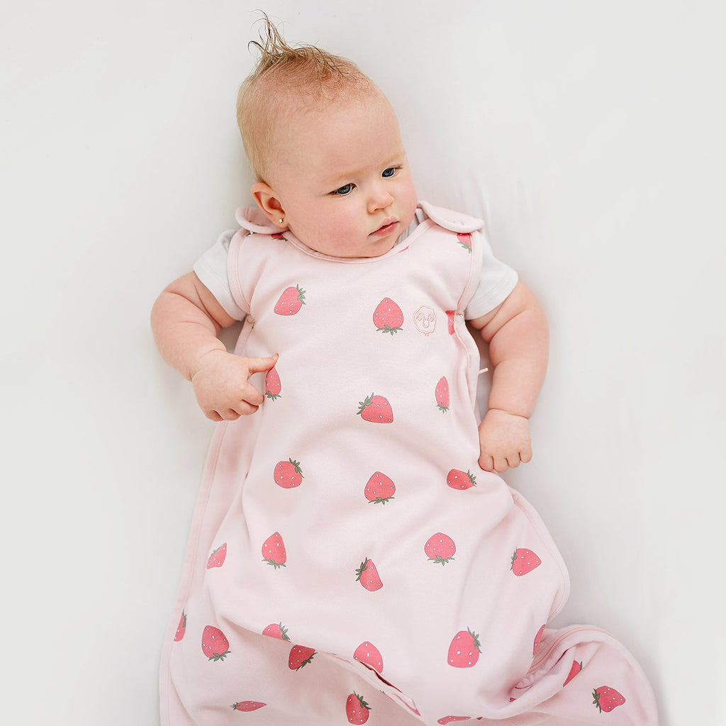 4 Season® Ultimate Baby Sleep Bag, Merino Wool & Organic Cotton, Strawberry