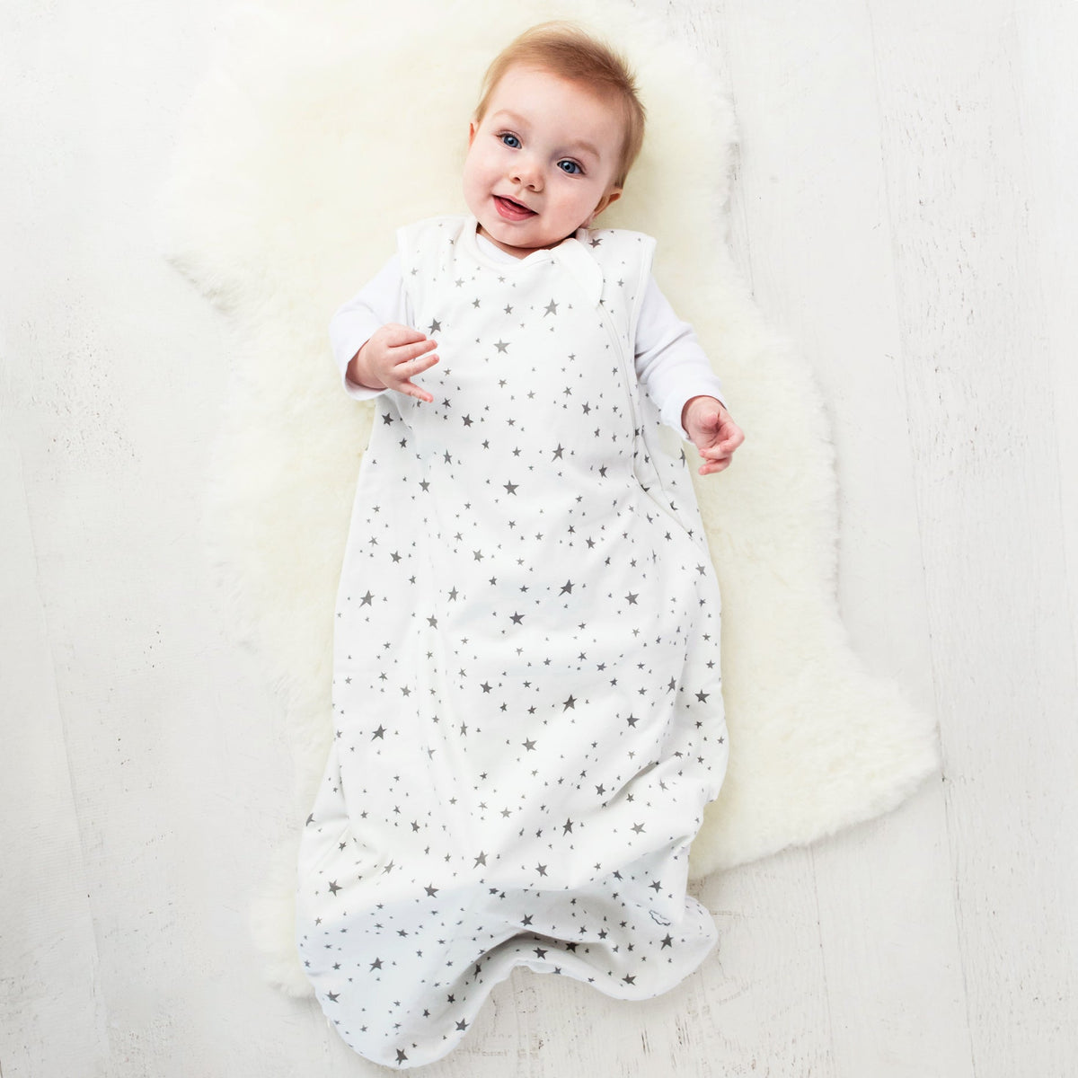 4 Season® Classic Baby Sleeping Bag, Merino Wool & Organic Cotton, Star White