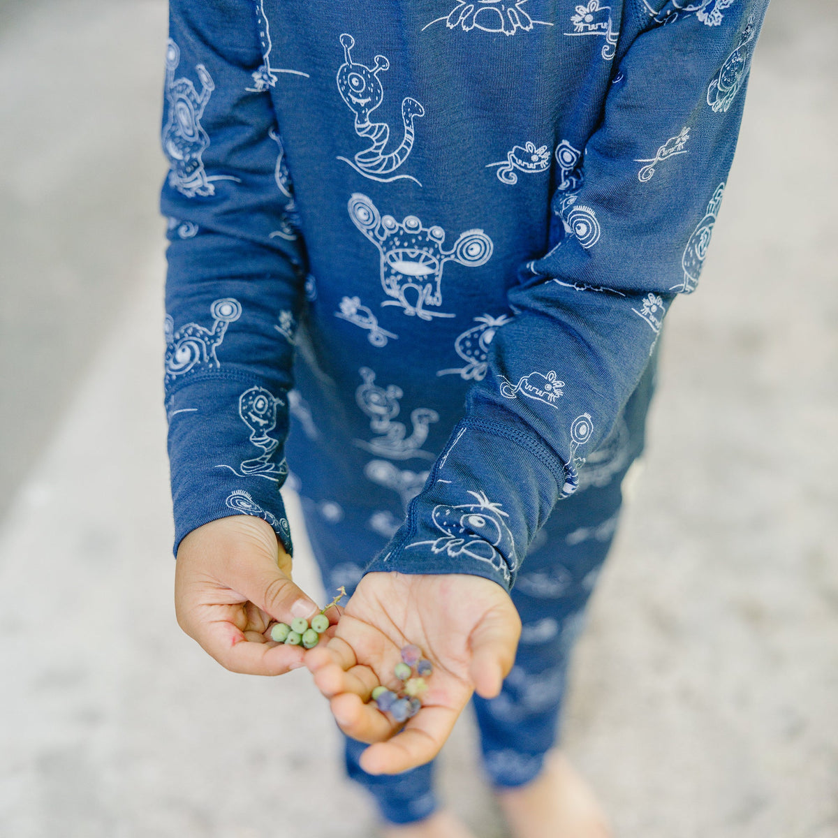 Kids Merino Wool Base Layer, Long Sleeve Top, Monster