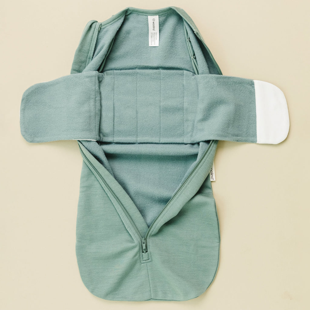 Swaddle Bag, Merino Wool, Newborn to 3 Months, Aloe