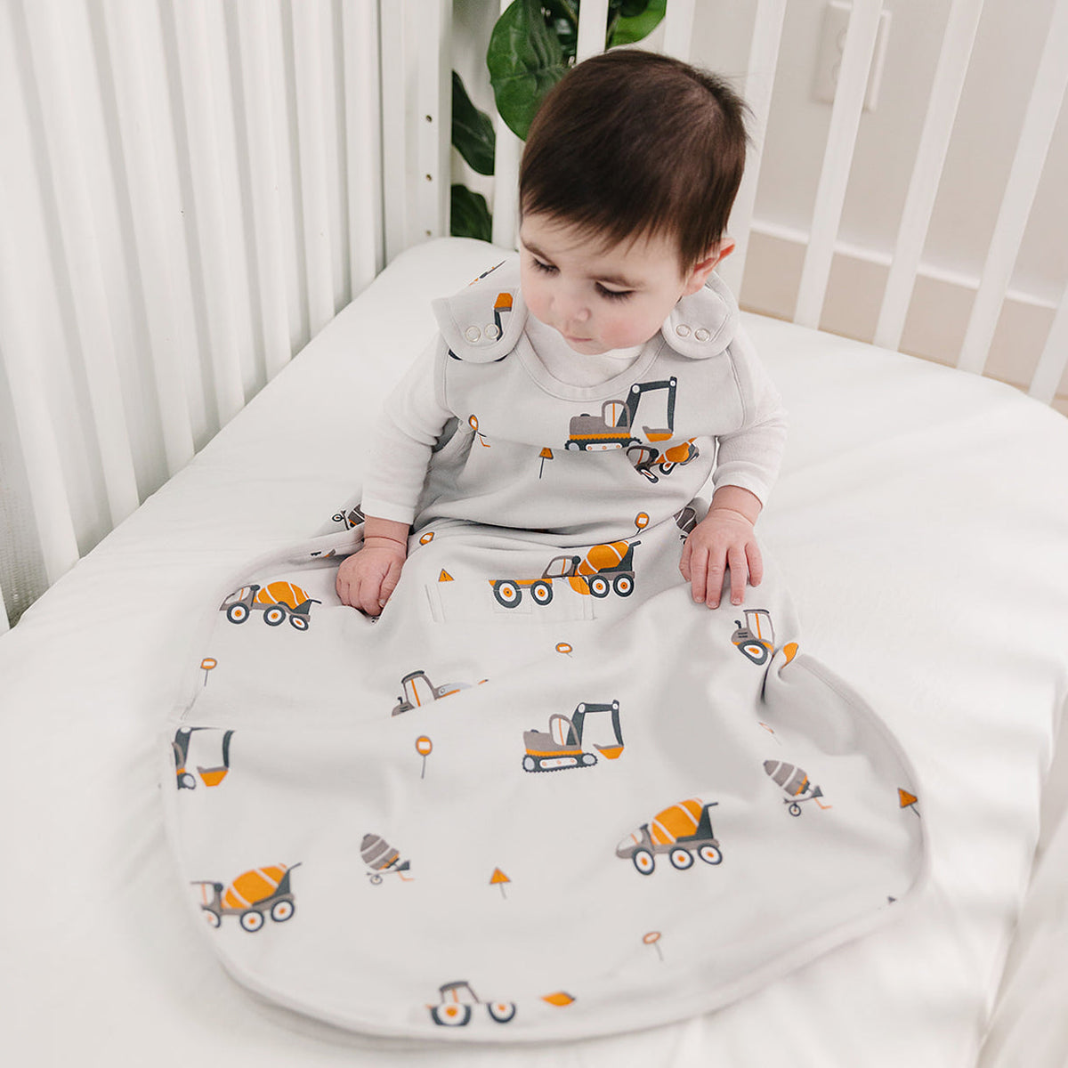 4 Season® Ultimate Baby Sleep Bag, Merino Wool & Organic Cotton, Heavy Machinery