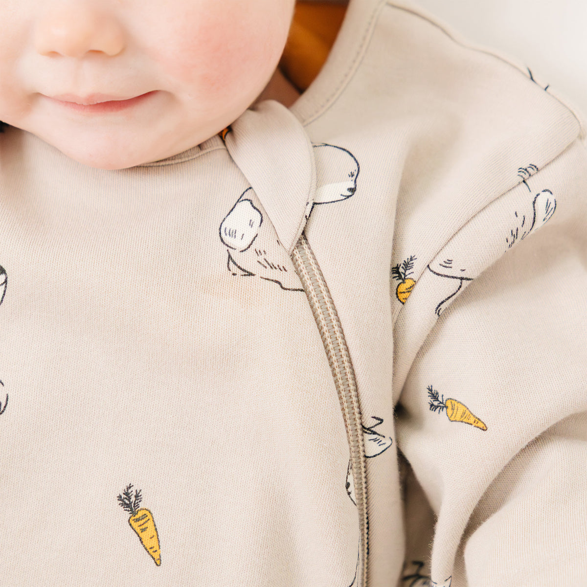Slumber Sack, Baby Sleep Bag with Sleeves, Merino Wool & Organic Cotton, Bunny