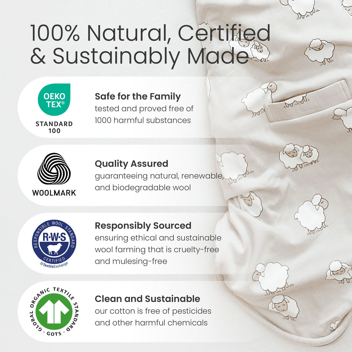 4 Season® Ultimate Baby Sleep Bag, Merino Wool & Organic Cotton, Night Sky™