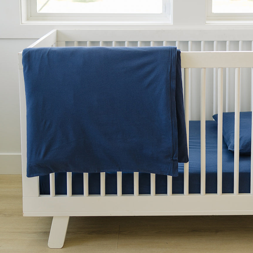 Imperfect Ecolino® Duvet Cover, 100% Organic Cotton, Crib or Toddler, Navy Blue