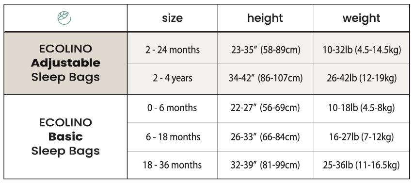 Ecolino® Adjustable Baby Sleep Bag, Organic Cotton, Universal Size: 2 Months - 2 Years, Goose