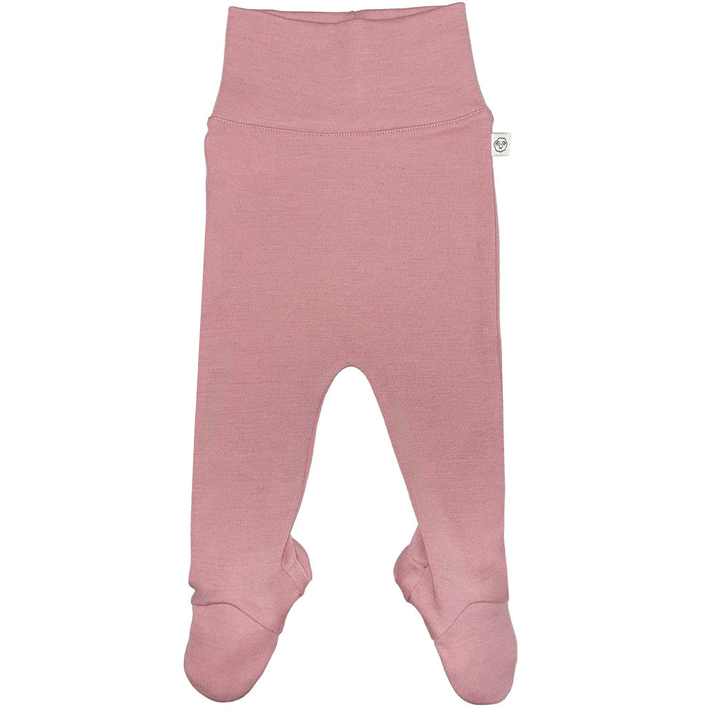 Baby Footed Pants, Merino Wool, Blush