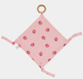 Lovey, Merino Wool and Organic Cotton with Removable Teething Ring, Strawberry