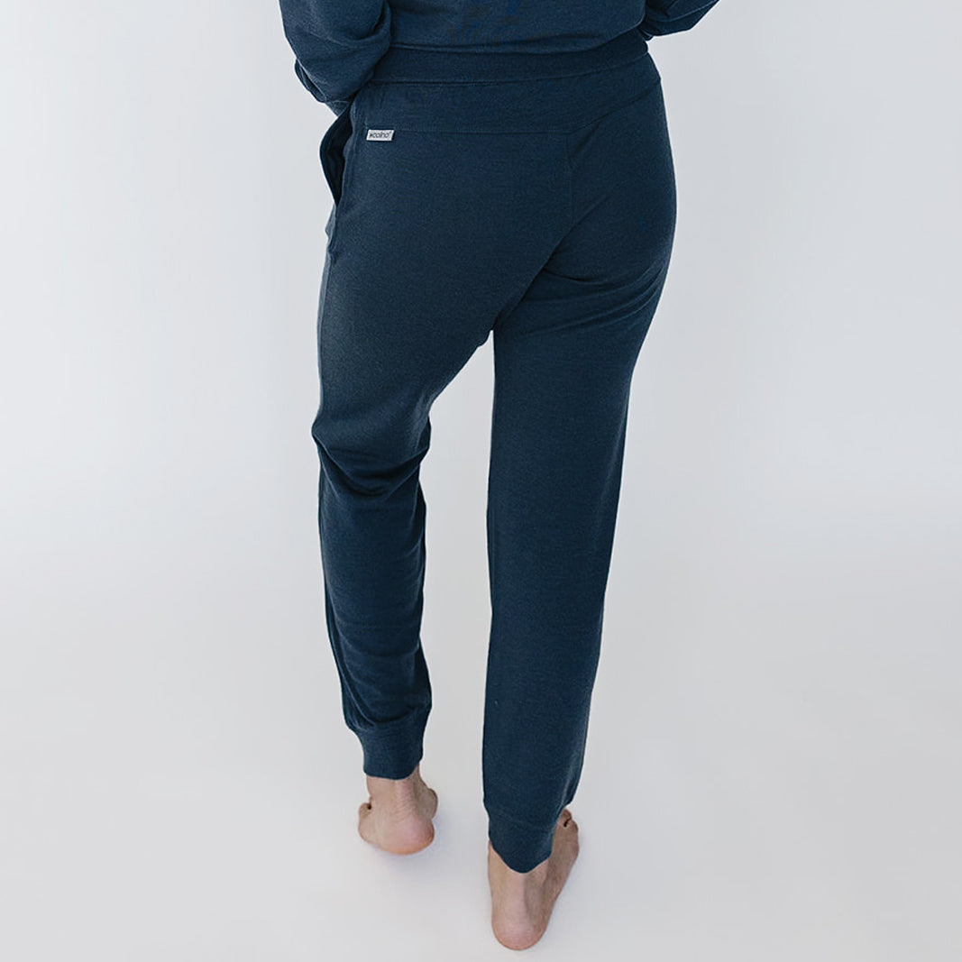 Imperfect Women's Merino Wool Jogger Pants, Blue Graphite