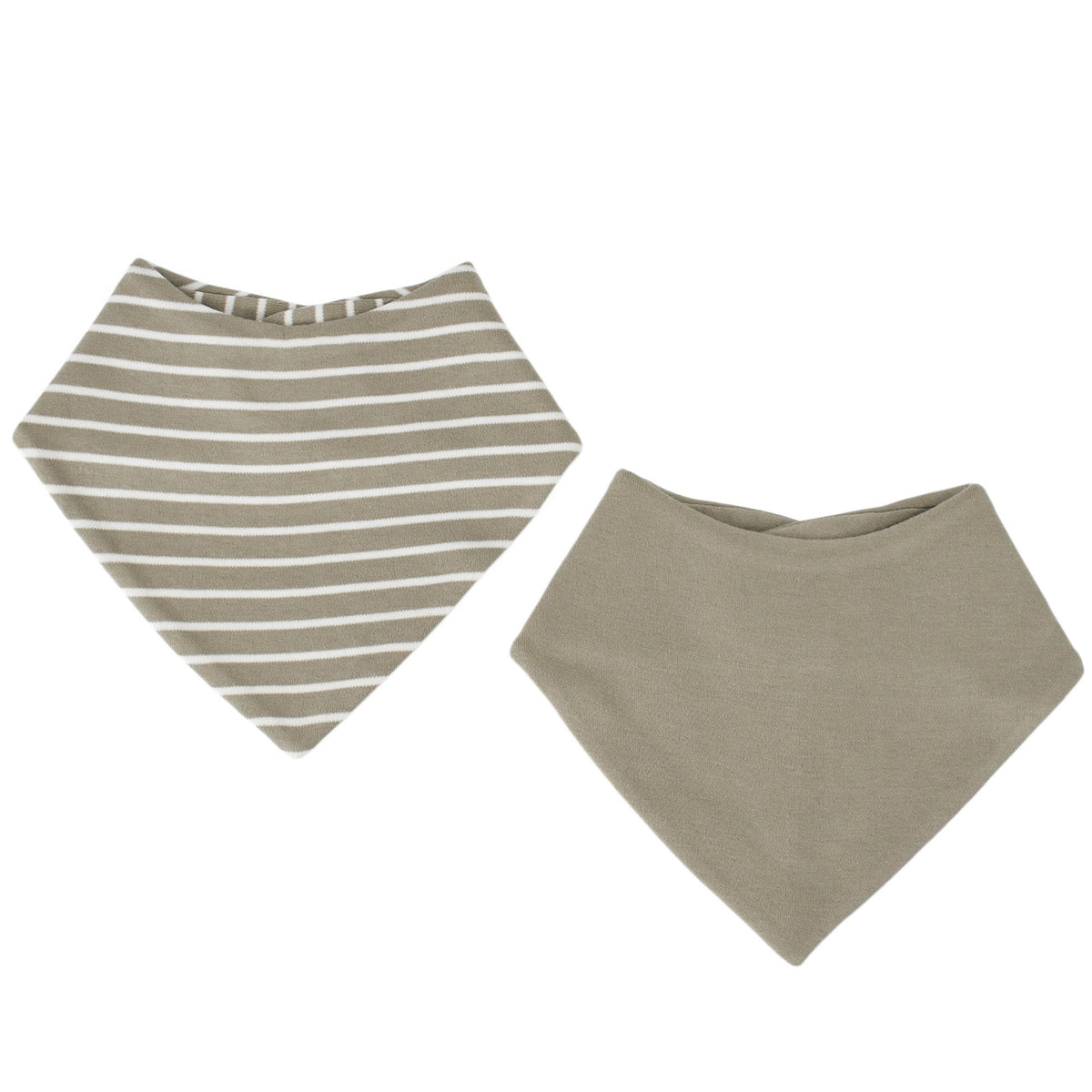 Imperfect Bandana Bib Set, Merino Wool & Organic Cotton, Set of 2, Earth