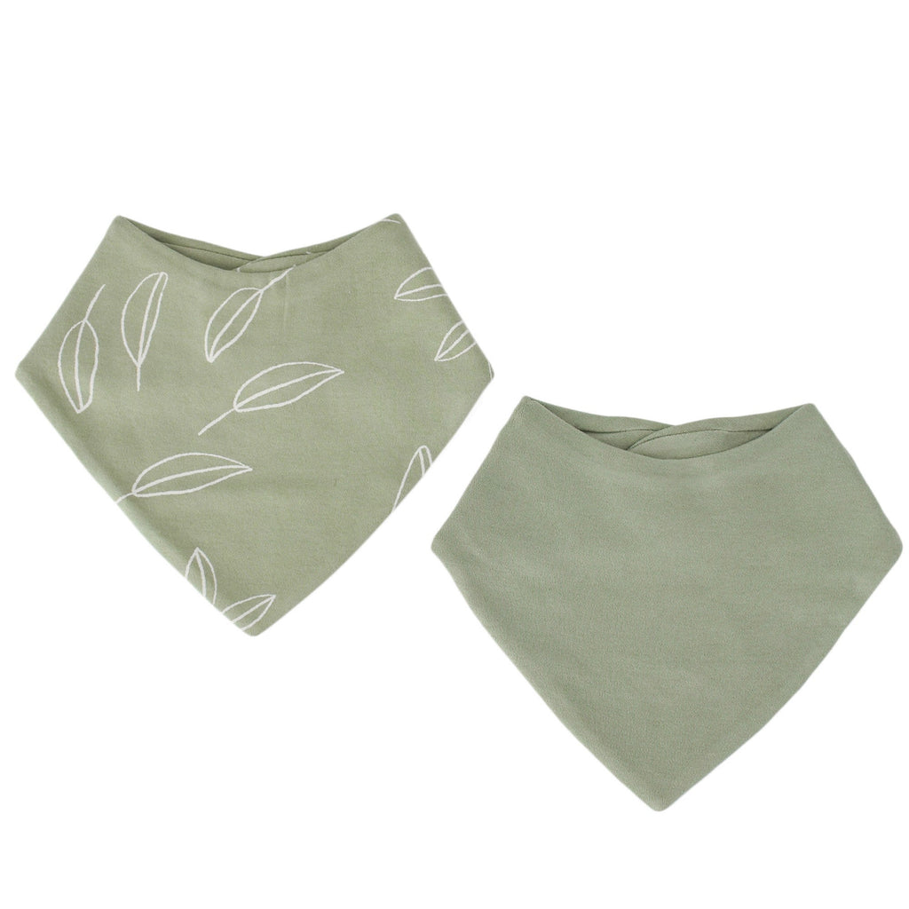 Bandana Bib Set, Merino Wool & Organic Cotton, Set of 2, Sage
