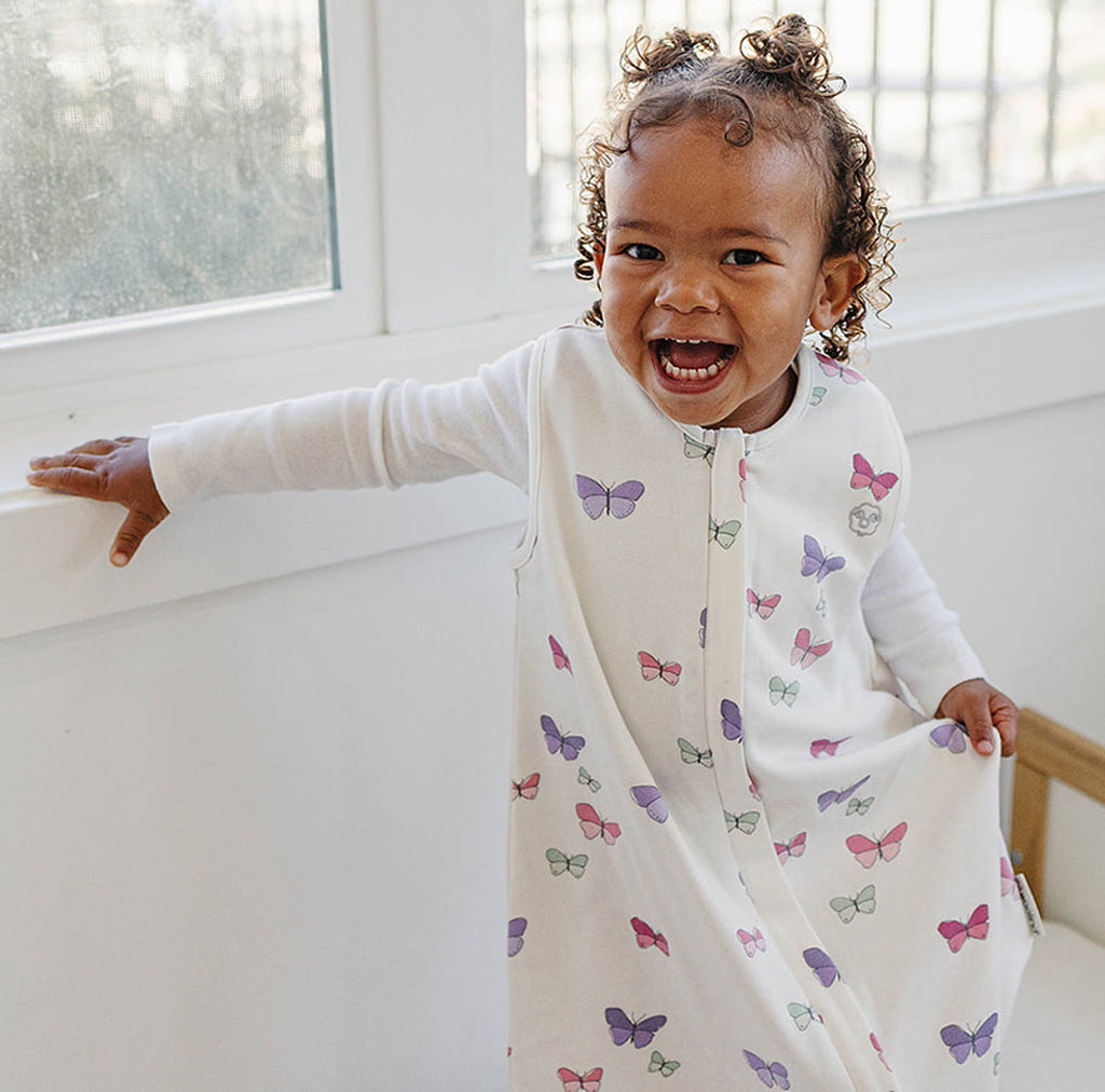 4 Season® Baby Sleep Bag with Feet, Merino Wool & Organic Cotton, Butterfly