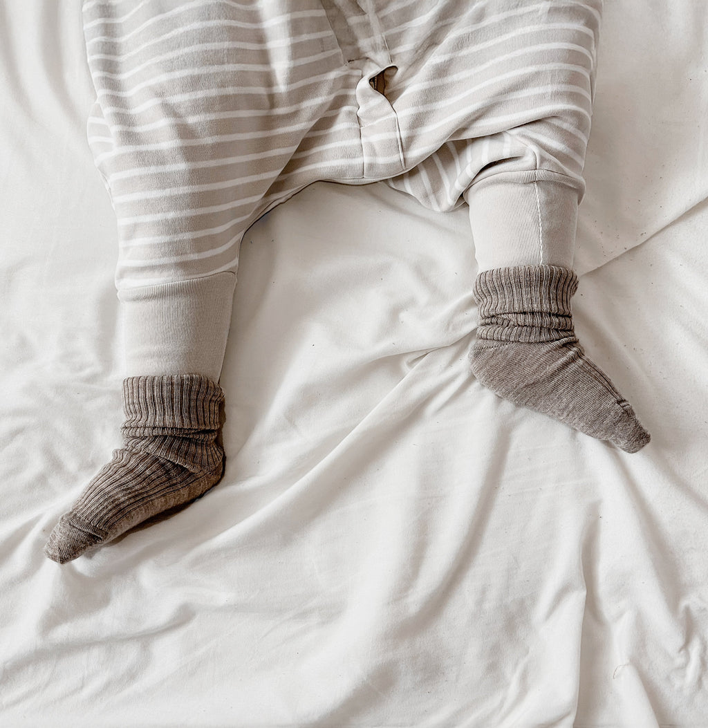 4 Season® Baby Sleep Bag with Feet, Merino Wool & Organic Cotton, Birch Gray